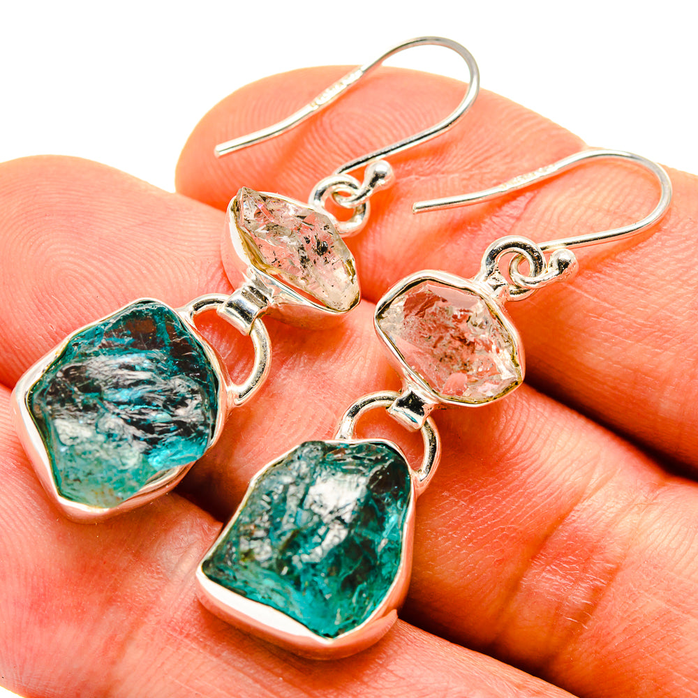 Blue Fluorite Earrings handcrafted by Anasilvercos - EARR413914