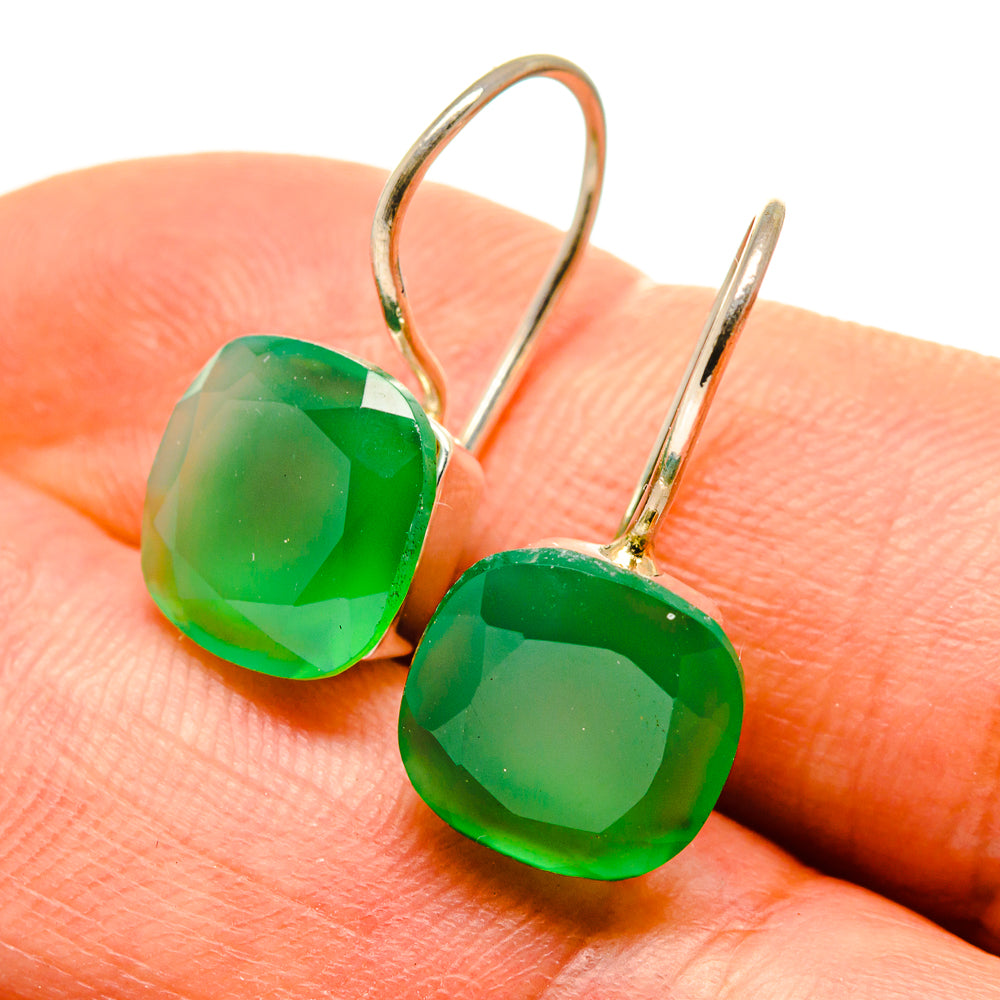 Green Onyx Earrings handcrafted by Anasilvercos - EARR413918