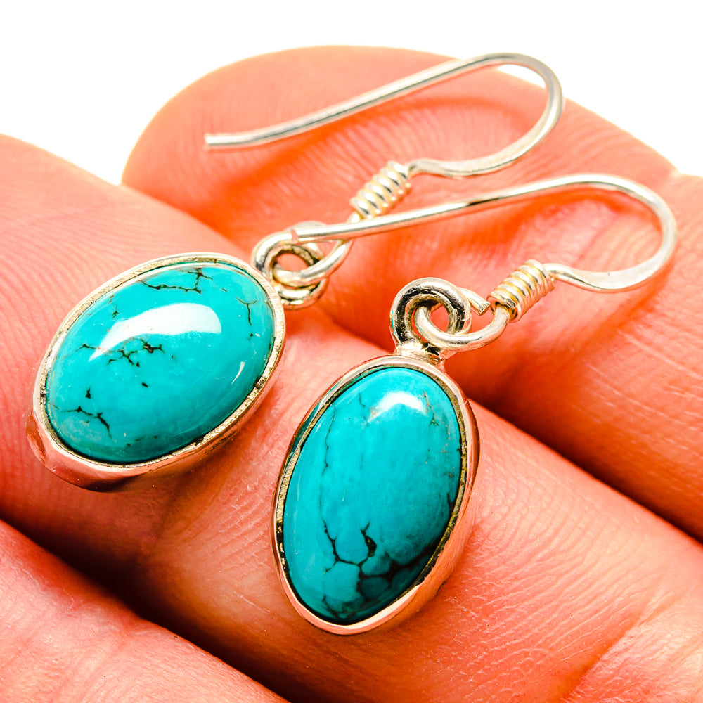 Tibetan Turquoise Earrings handcrafted by Anasilvercos - EARR413922