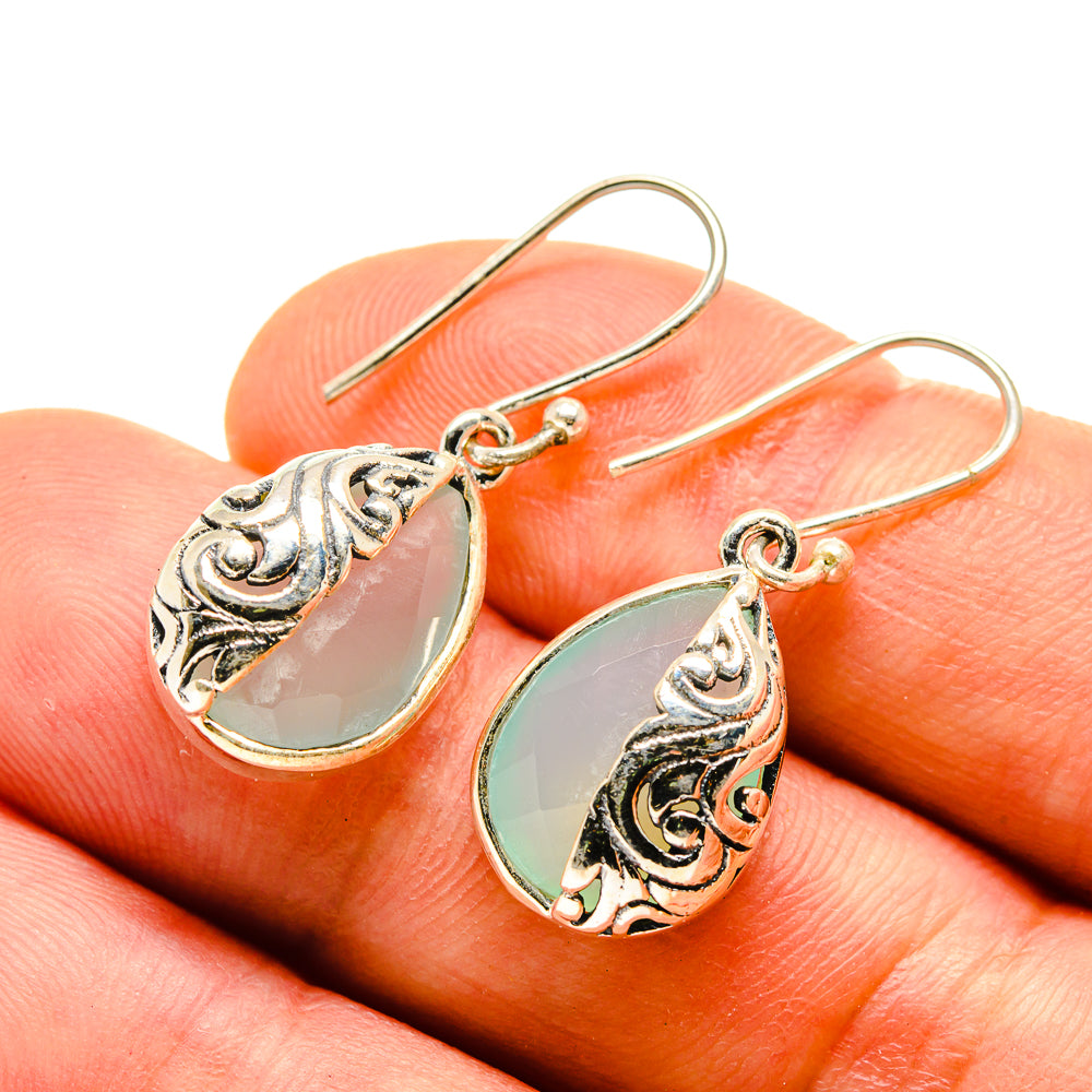 Aqua Chalcedony Earrings handcrafted by Anasilvercos - EARR413928