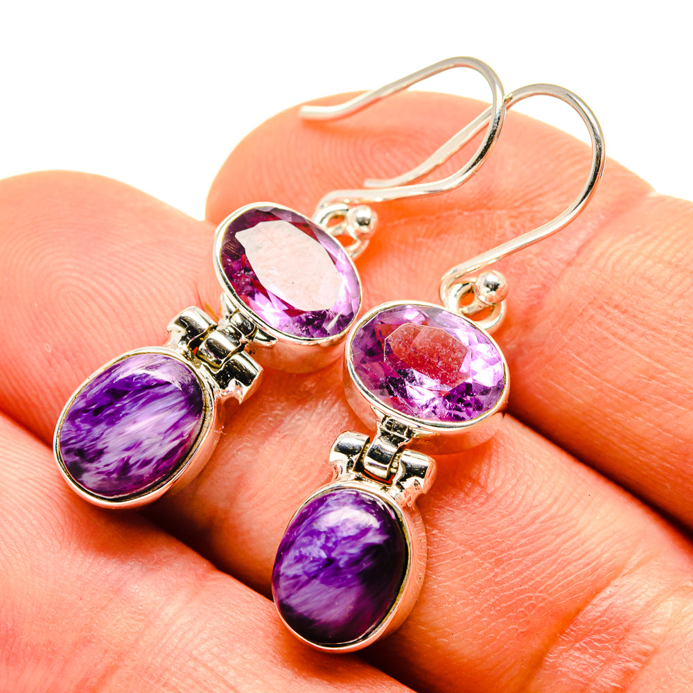 Charoite Earrings handcrafted by Anasilvercos - EARR413938