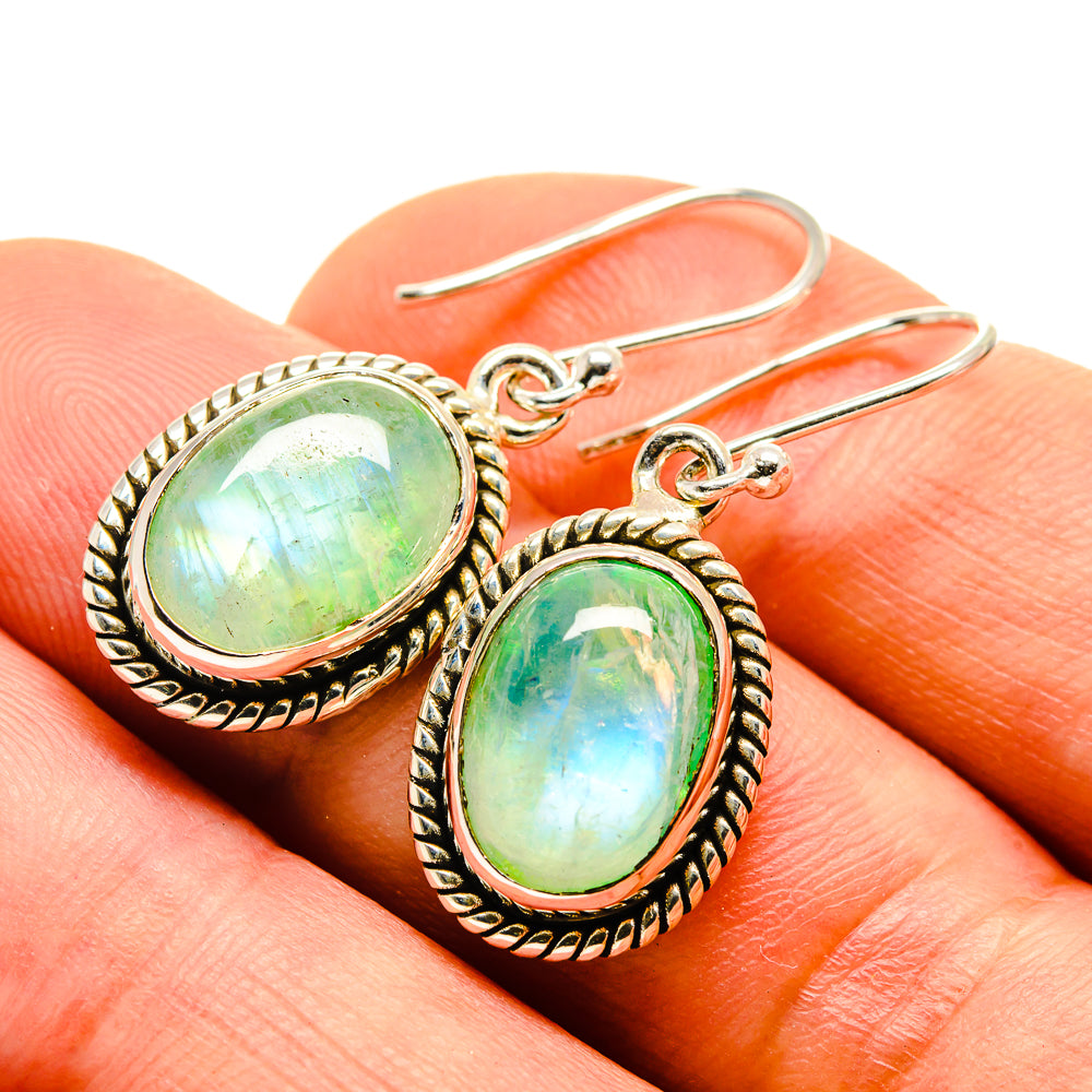Green Moonstone Earrings handcrafted by Anasilvercos - EARR413939