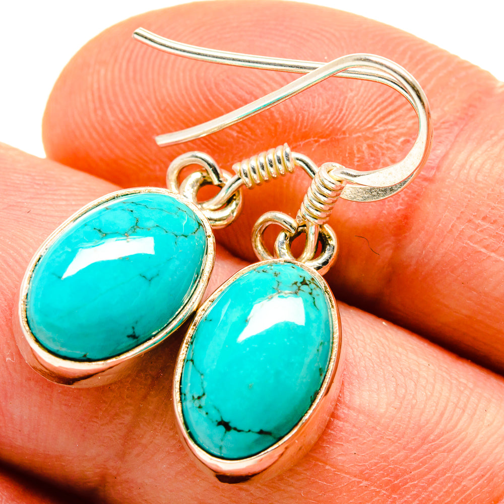 Tibetan Turquoise Earrings handcrafted by Anasilvercos - EARR413952