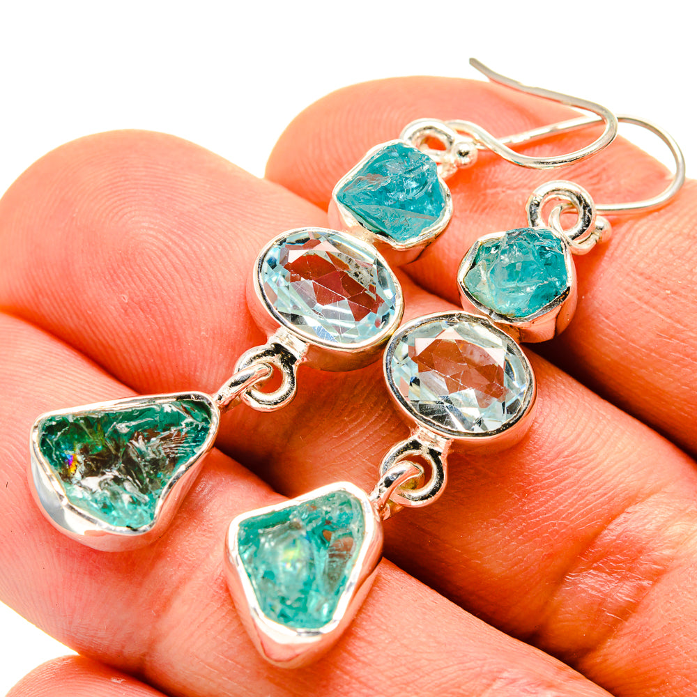 Blue Fluorite Earrings handcrafted by Anasilvercos - EARR413963