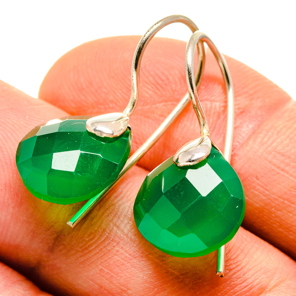 Green Onyx Earrings handcrafted by Anasilvercos - EARR413969