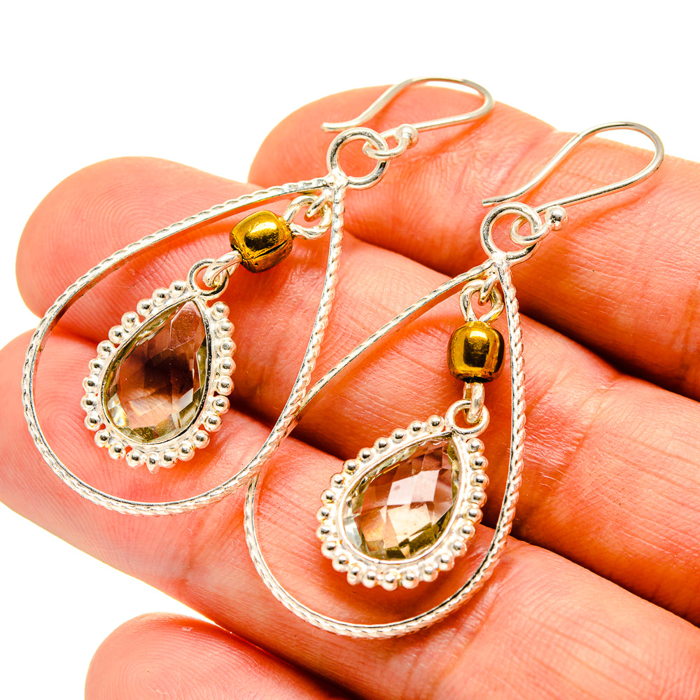 Green Amethyst Earrings handcrafted by Anasilvercos - EARR413970
