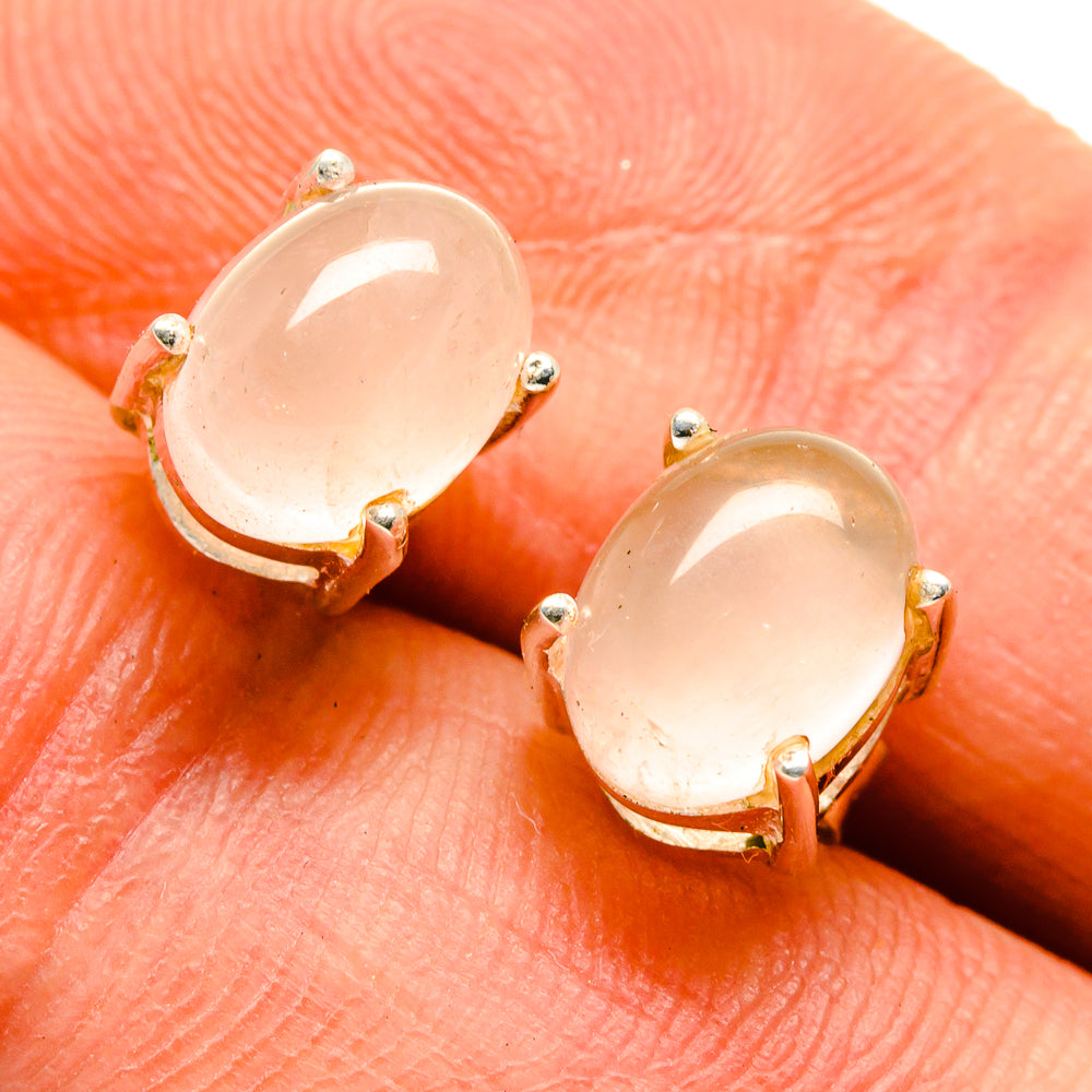 Rose Quartz Earrings handcrafted by Anasilvercos - EARR413973
