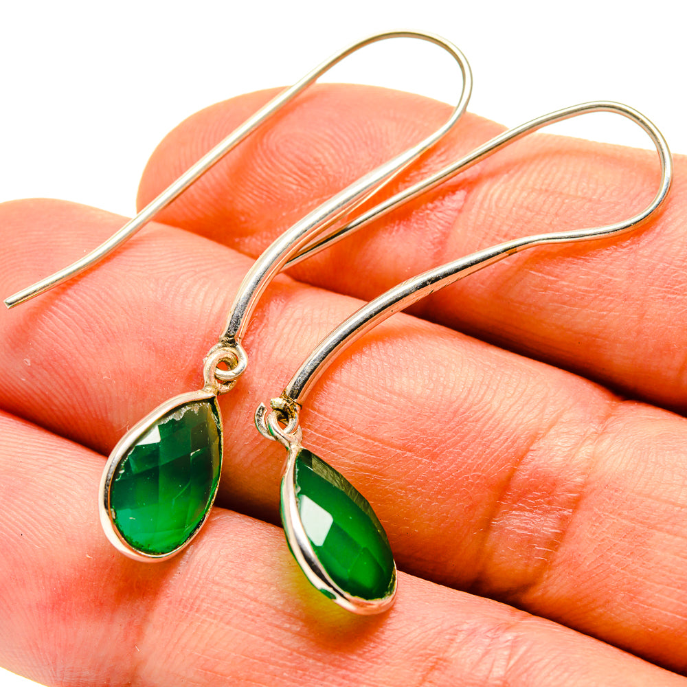 Green Onyx Earrings handcrafted by Anasilvercos - EARR413975