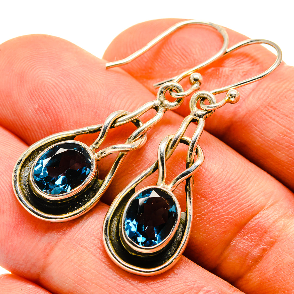 London Blue Topaz Earrings handcrafted by Anasilvercos - EARR413978