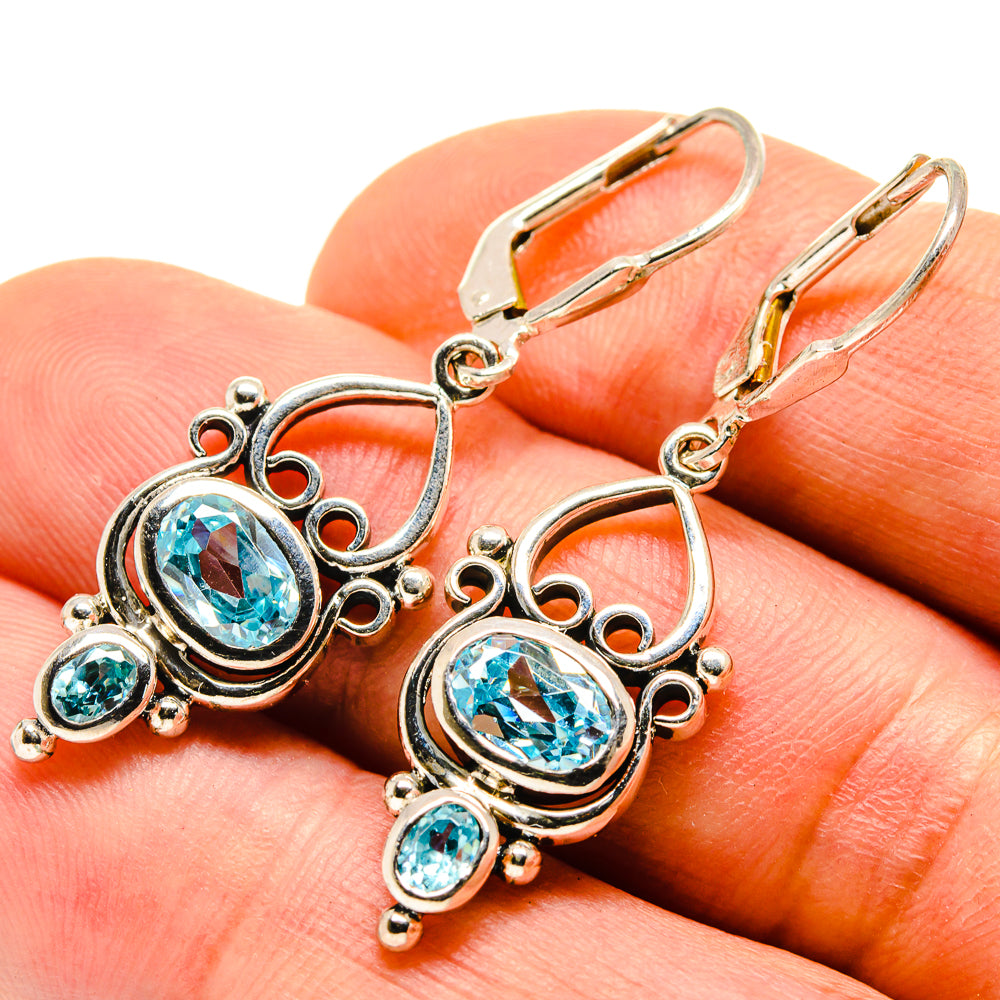Blue Topaz Earrings handcrafted by Anasilvercos - EARR413979