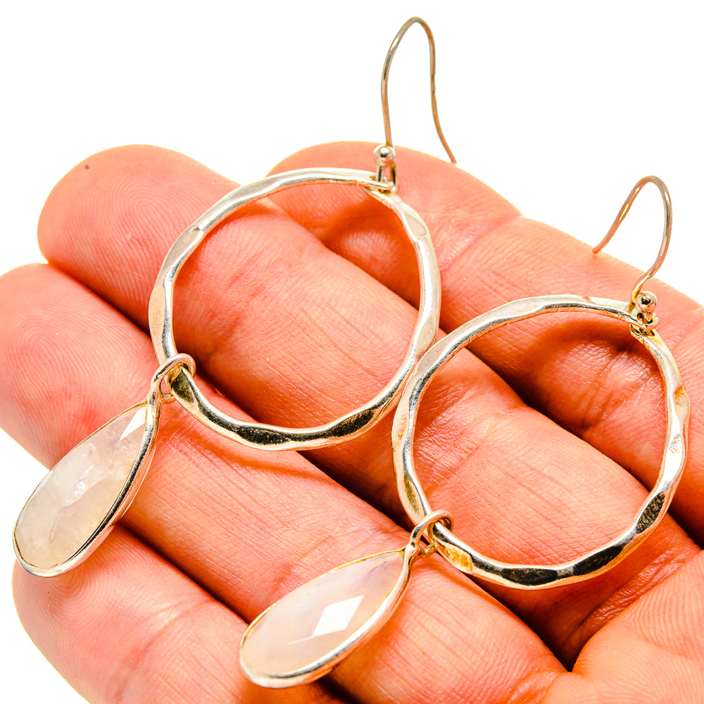 Rainbow Moonstone Earrings handcrafted by Anasilvercos - EARR413985