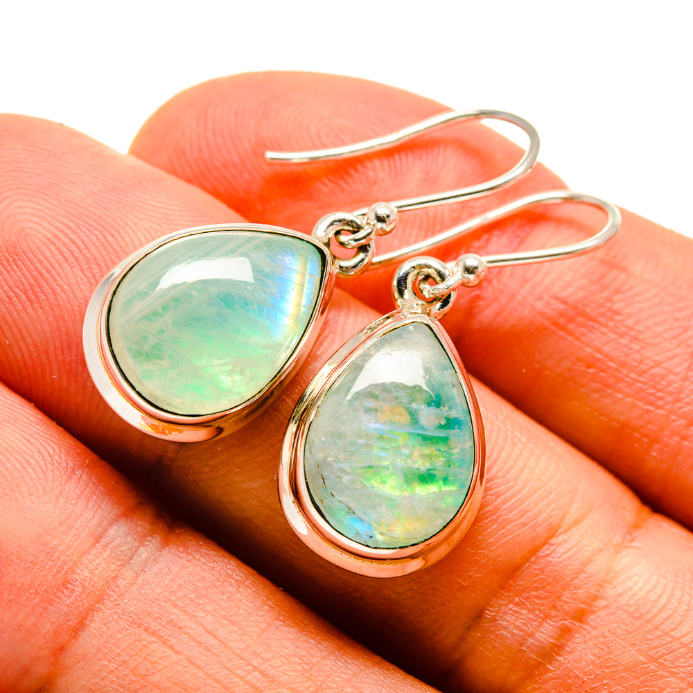 Green Moonstone Earrings handcrafted by Anasilvercos - EARR413986