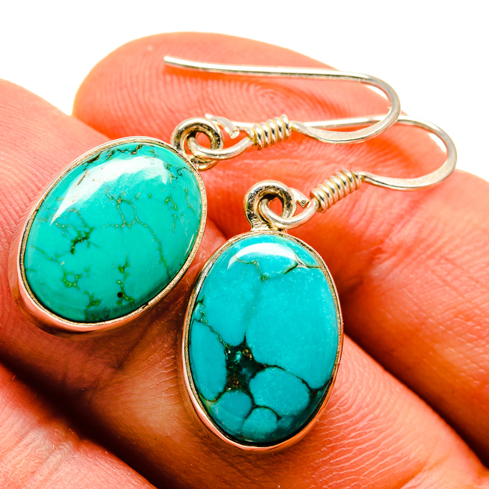 Tibetan Turquoise Earrings handcrafted by Anasilvercos - EARR413988