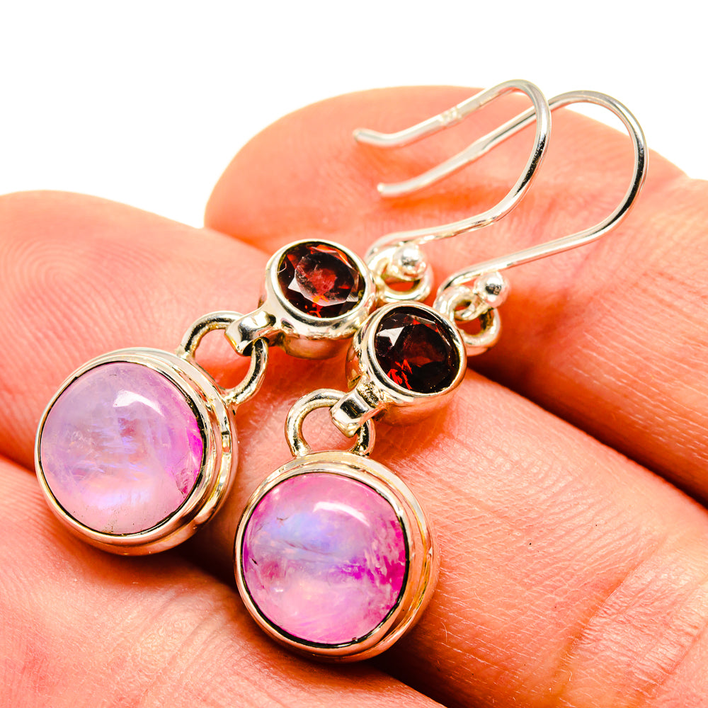 Pink Moonstone Earrings handcrafted by Anasilvercos - EARR413997