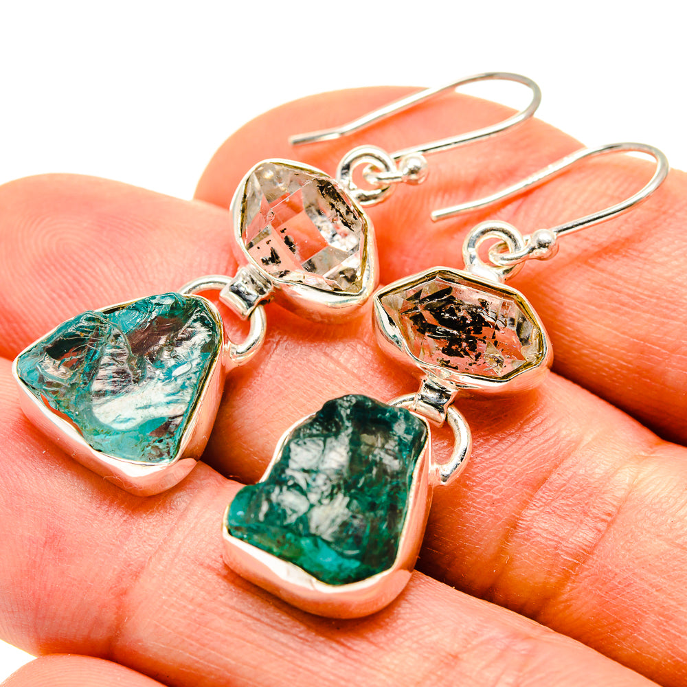 Blue Fluorite Earrings handcrafted by Anasilvercos - EARR413998