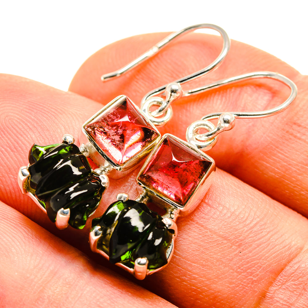 Green Tourmaline Earrings handcrafted by Anasilvercos - EARR414000