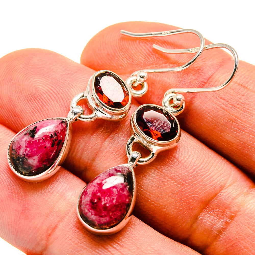 Rhodonite Earrings handcrafted by Anasilvercos - EARR414011