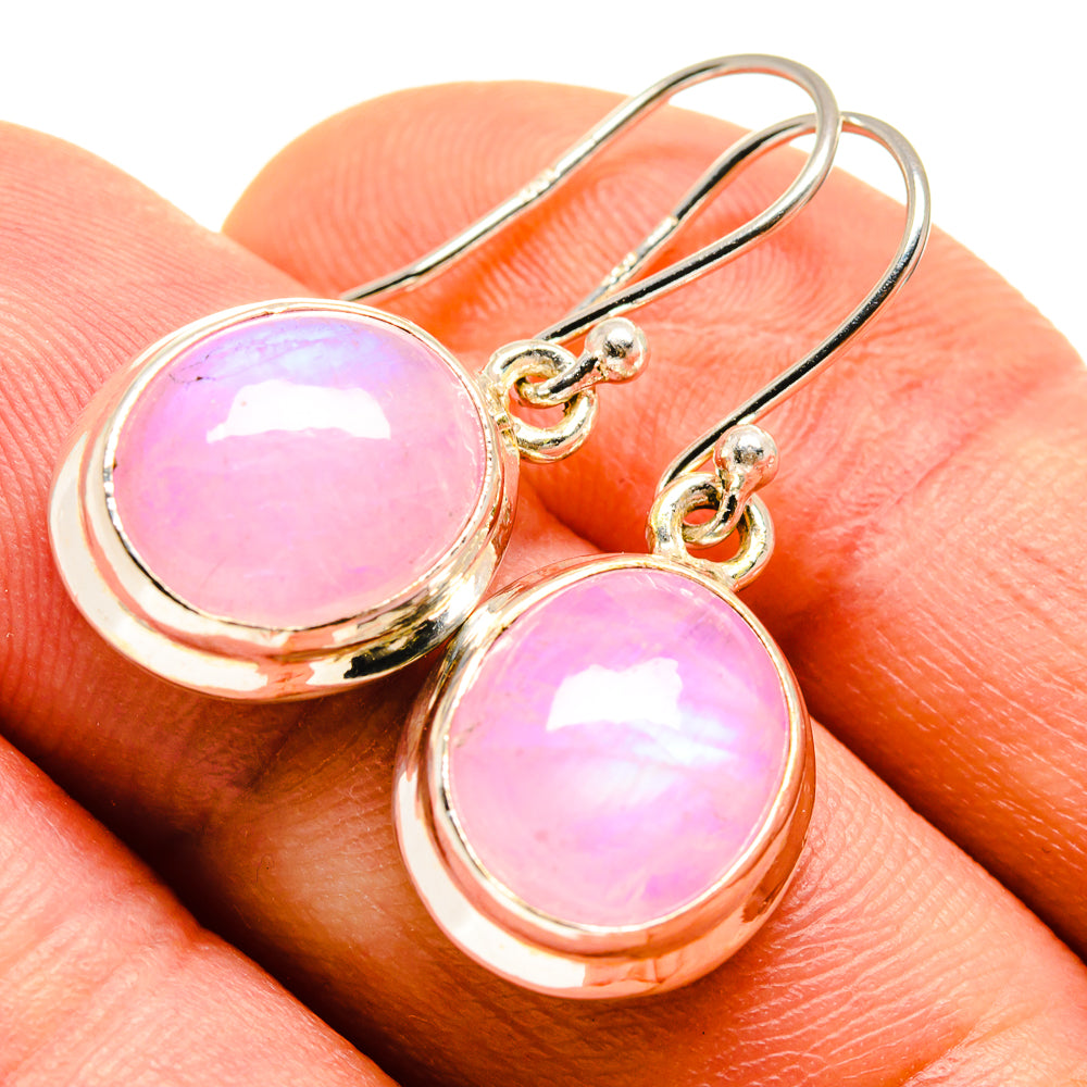 Pink Moonstone Earrings handcrafted by Anasilvercos - EARR414017