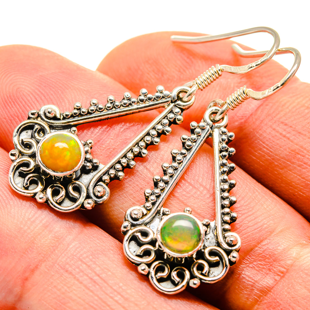 Ethiopian Opal Earrings handcrafted by Anasilvercos - EARR414020