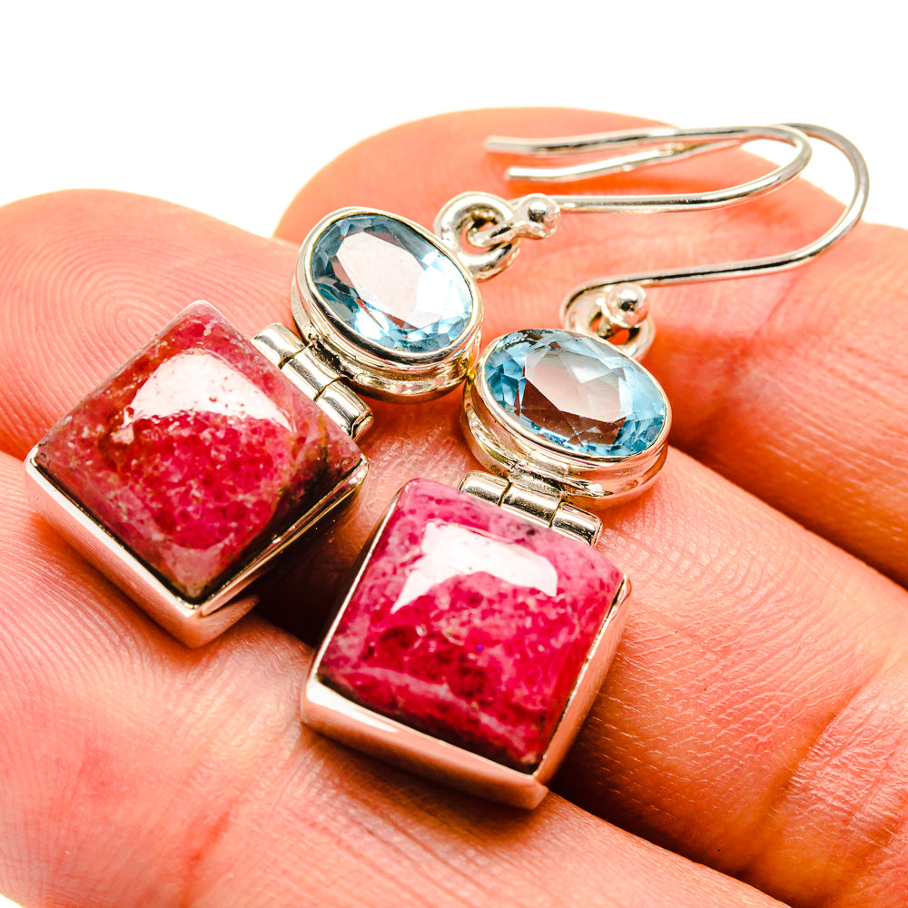 Rhodonite Earrings handcrafted by Anasilvercos - EARR414030