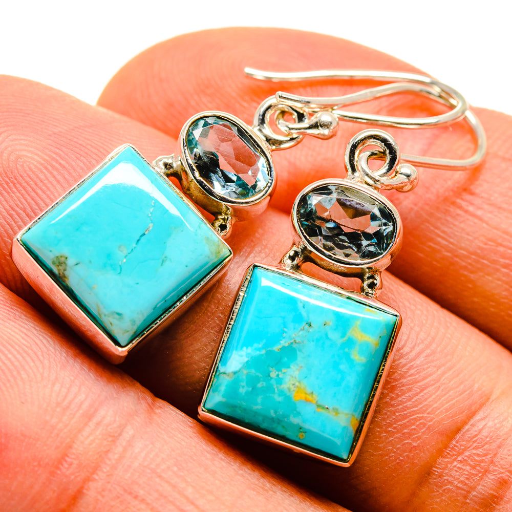 Arizona Turquoise Earrings handcrafted by Anasilvercos - EARR414031