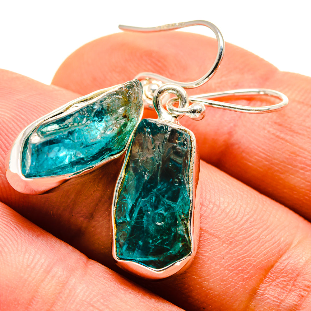 Blue Fluorite Earrings handcrafted by Anasilvercos - EARR414035