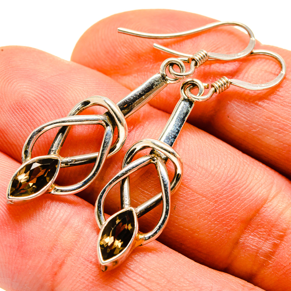Smoky Quartz Earrings handcrafted by Anasilvercos - EARR414040