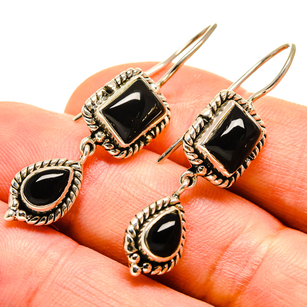Black Onyx Earrings handcrafted by Anasilvercos - EARR414047