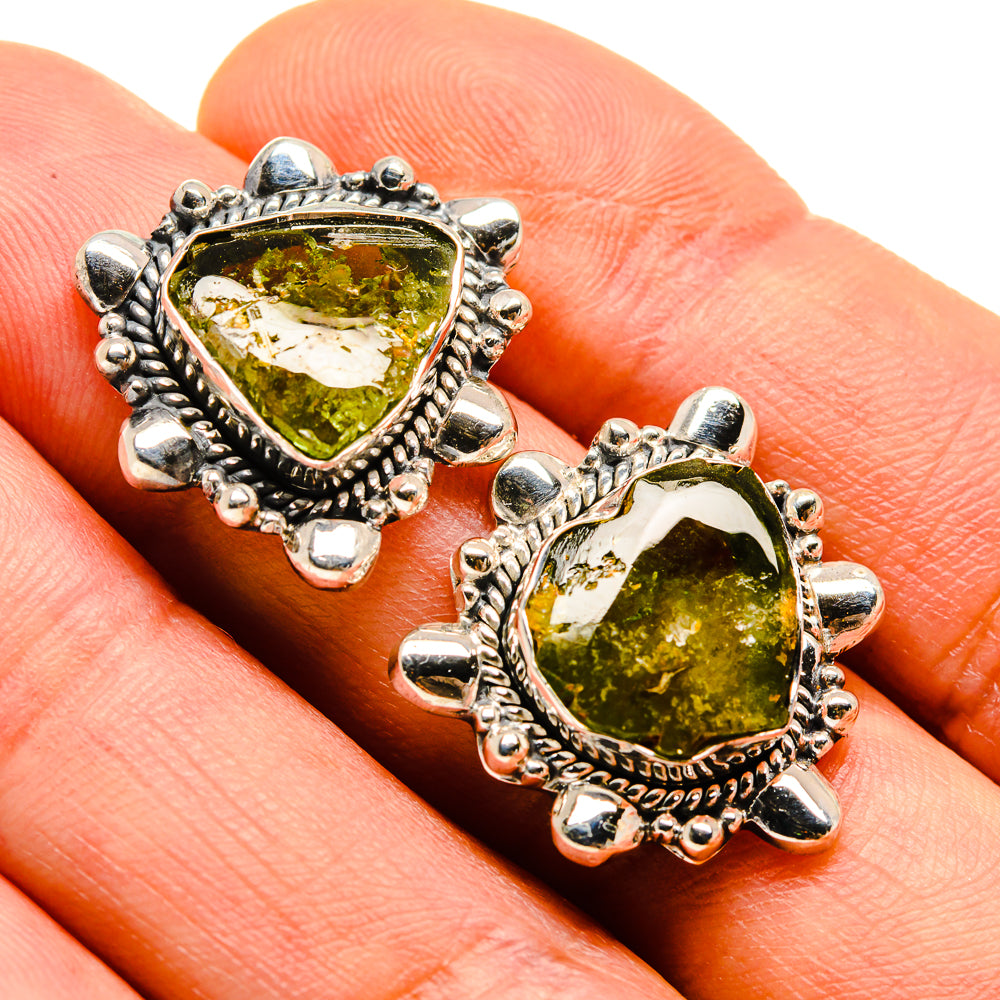 Green Tourmaline Earrings handcrafted by Anasilvercos - EARR414058
