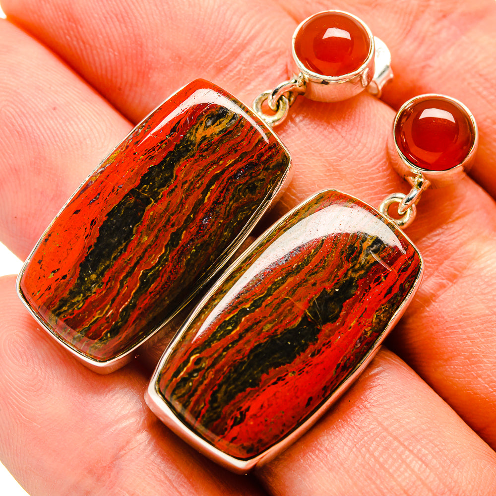 Red Jasper Earrings handcrafted by Anasilvercos - EARR414063