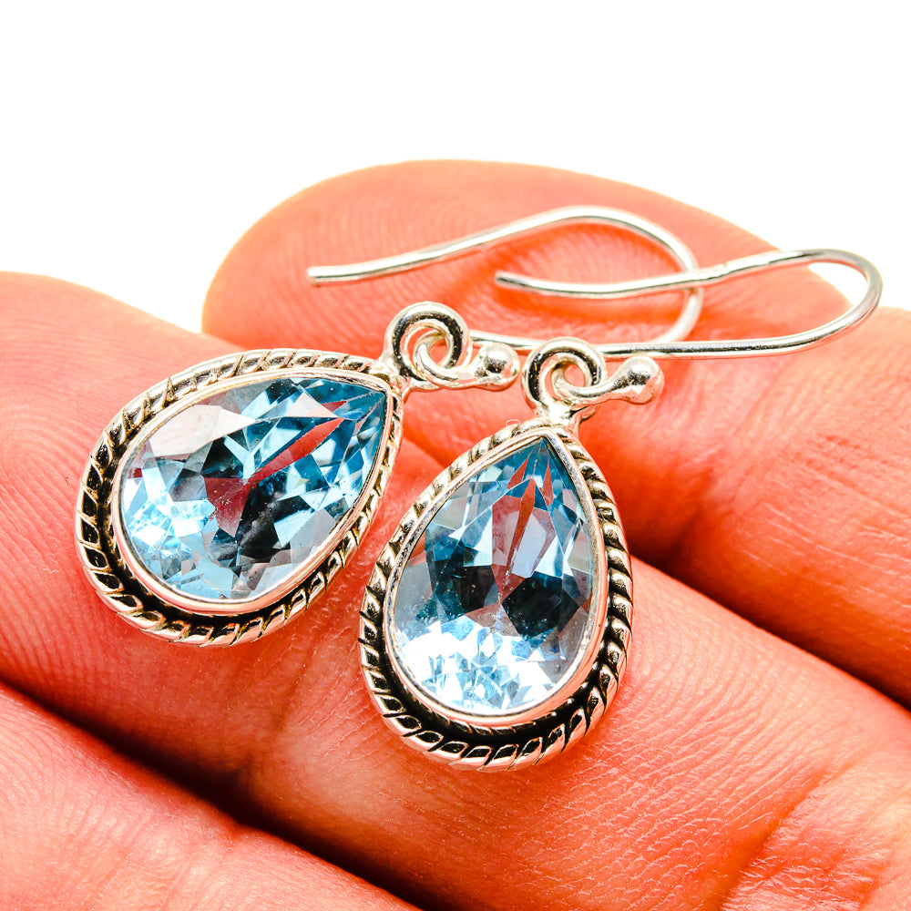 Blue Topaz Earrings handcrafted by Anasilvercos - EARR414066