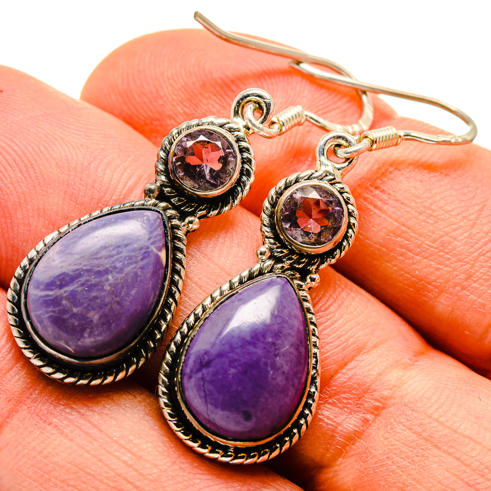 Charoite Earrings handcrafted by Anasilvercos - EARR414079