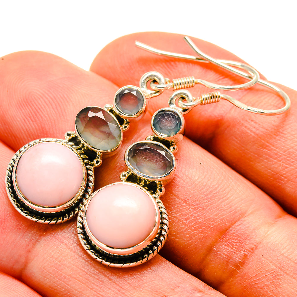 Pink Opal Earrings handcrafted by Anasilvercos - EARR414083