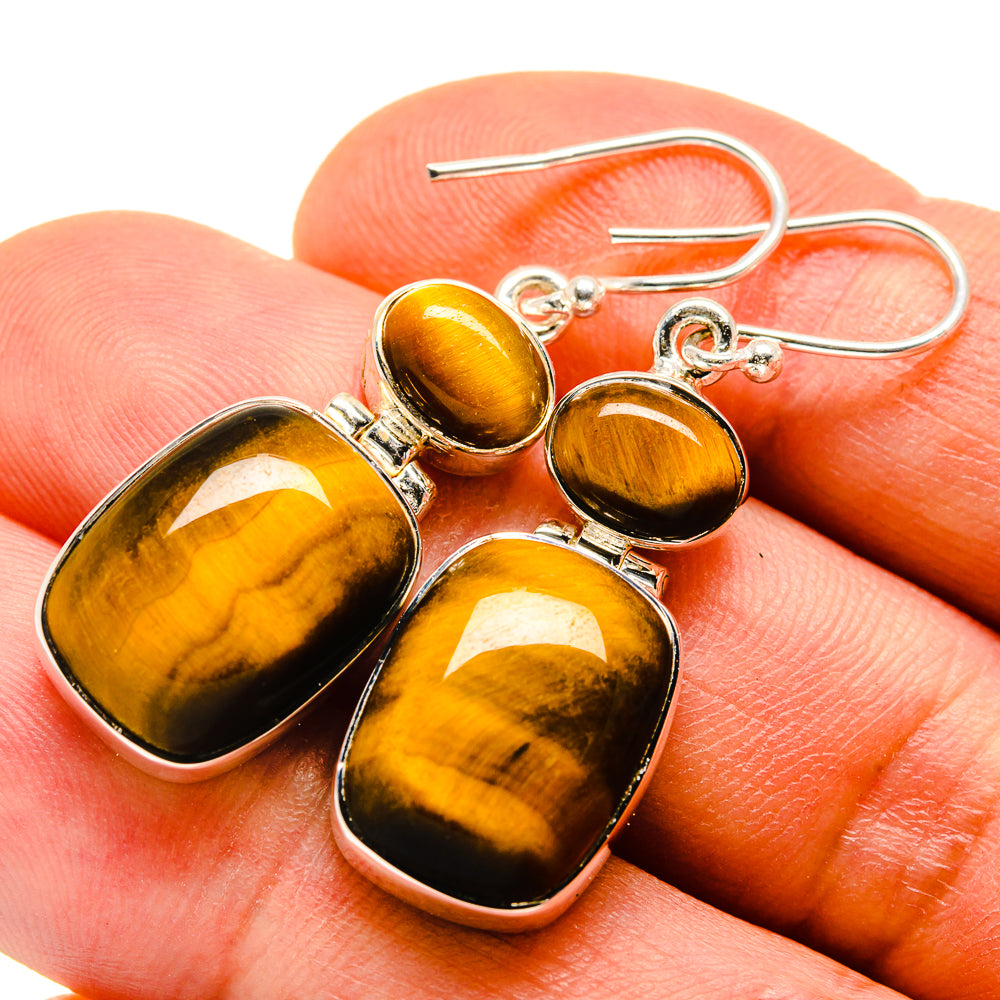 Tiger Eye Earrings handcrafted by Anasilvercos - EARR414084