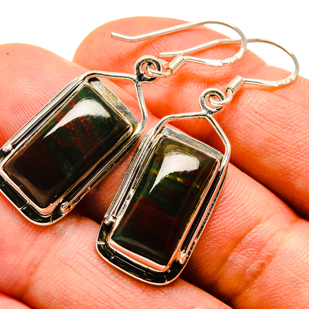 Bloodstone Earrings handcrafted by Anasilvercos - EARR414089