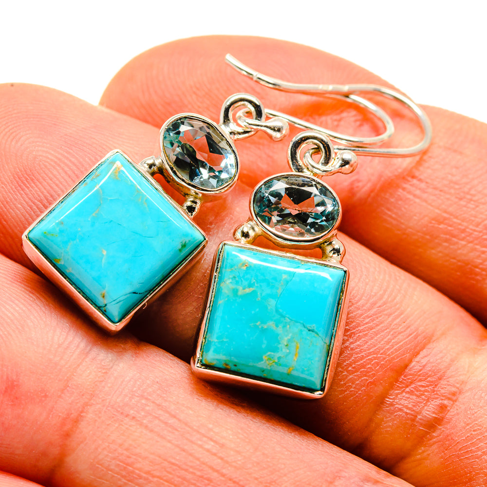 Arizona Turquoise Earrings handcrafted by Anasilvercos - EARR414090