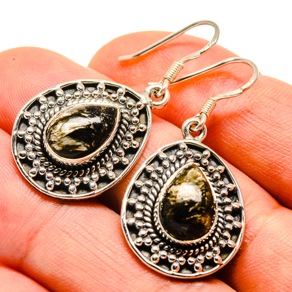 Golden Seraphinite Earrings handcrafted by Anasilvercos - EARR414098