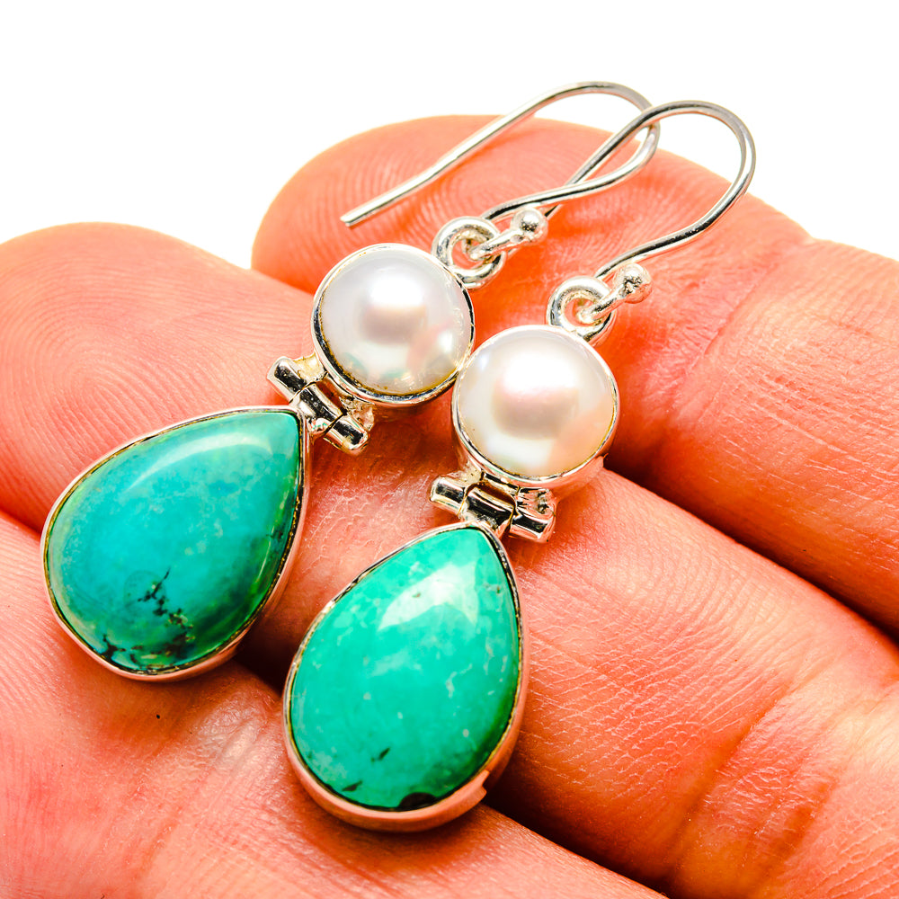 Arizona Turquoise Earrings handcrafted by Anasilvercos - EARR414102
