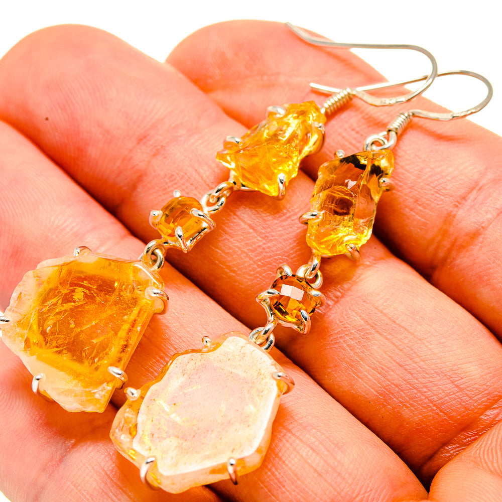 Citrine Earrings handcrafted by Anasilvercos - EARR414118