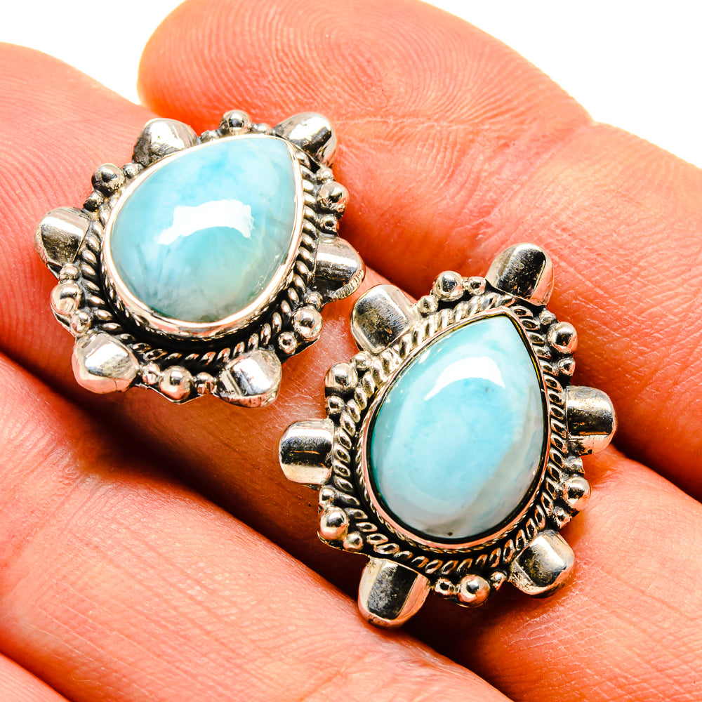 Larimar Earrings handcrafted by Anasilvercos - EARR414131