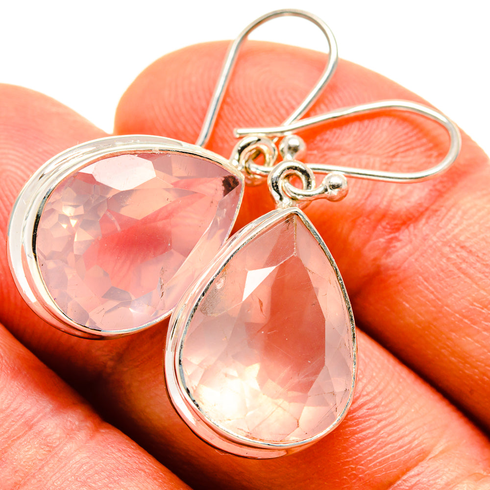 Rose Quartz Earrings handcrafted by Anasilvercos - EARR414149