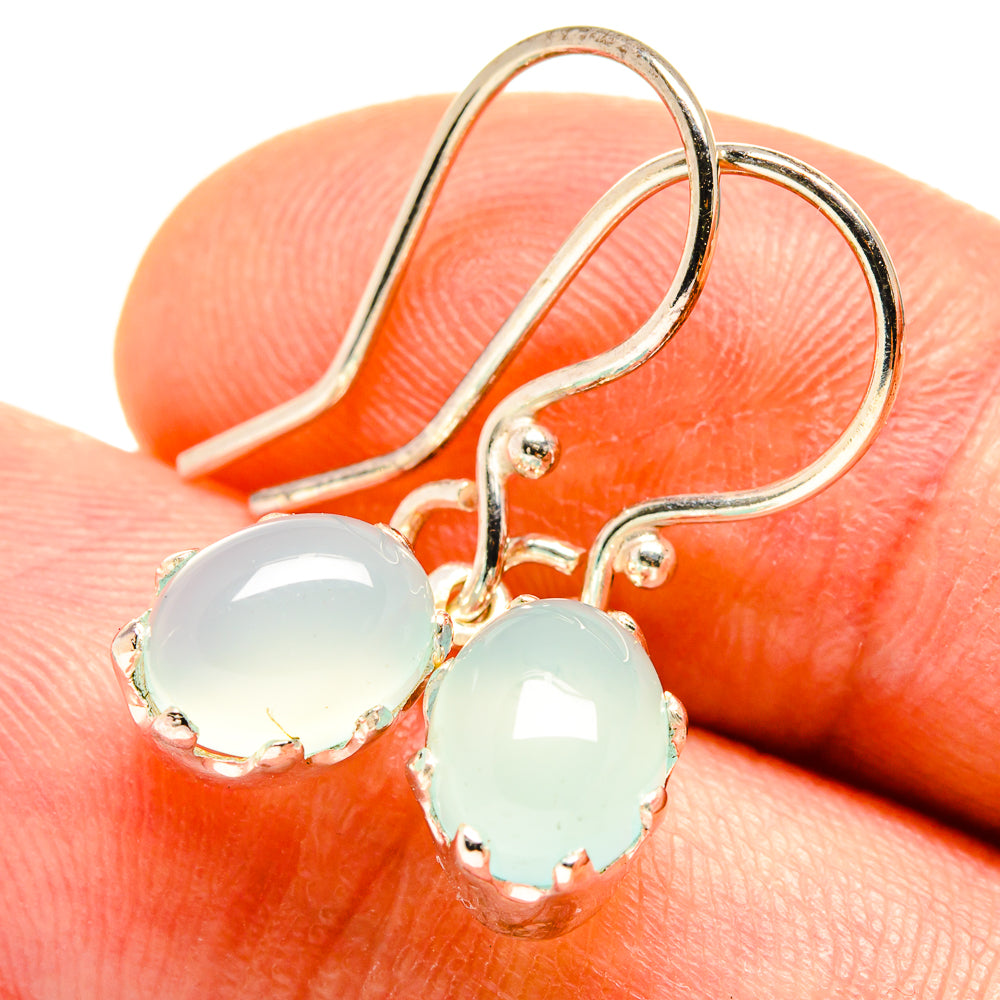 Aqua Chalcedony Earrings handcrafted by Anasilvercos - EARR414150