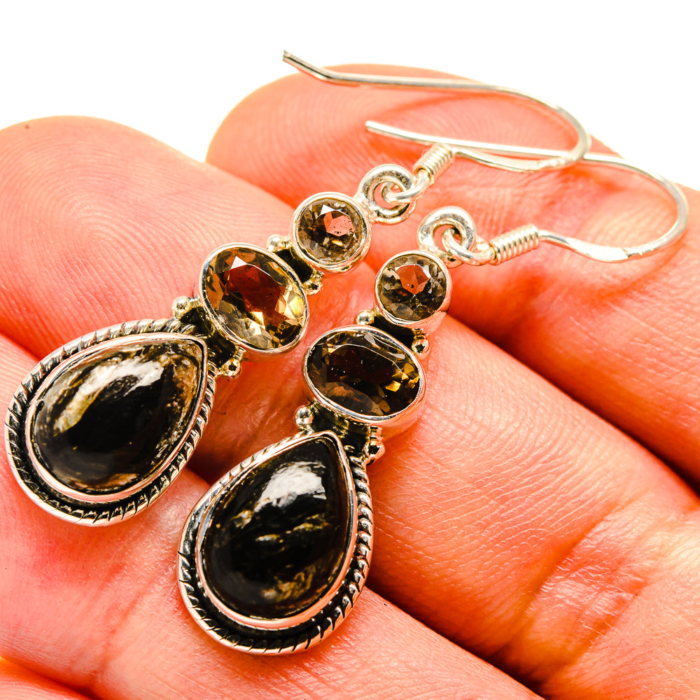Golden Seraphinite Earrings handcrafted by Anasilvercos - EARR414171