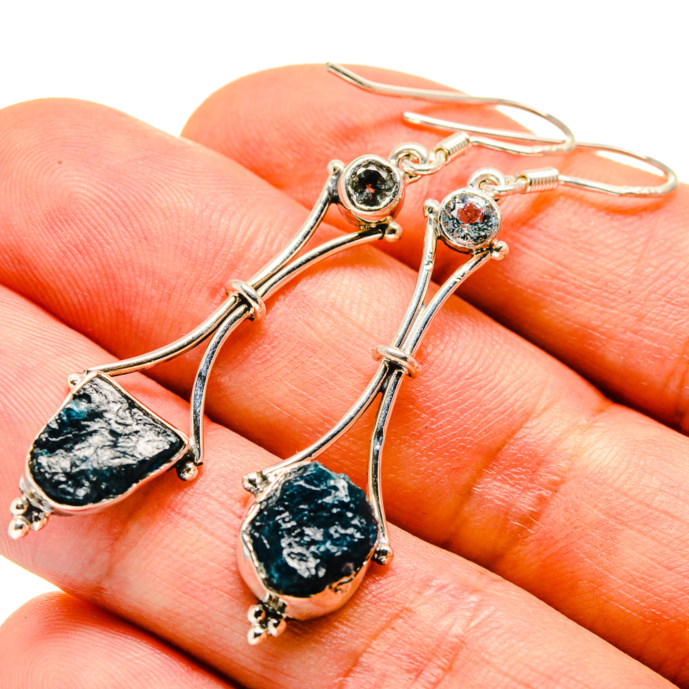 Blue Fluorite Earrings handcrafted by Anasilvercos - EARR414177