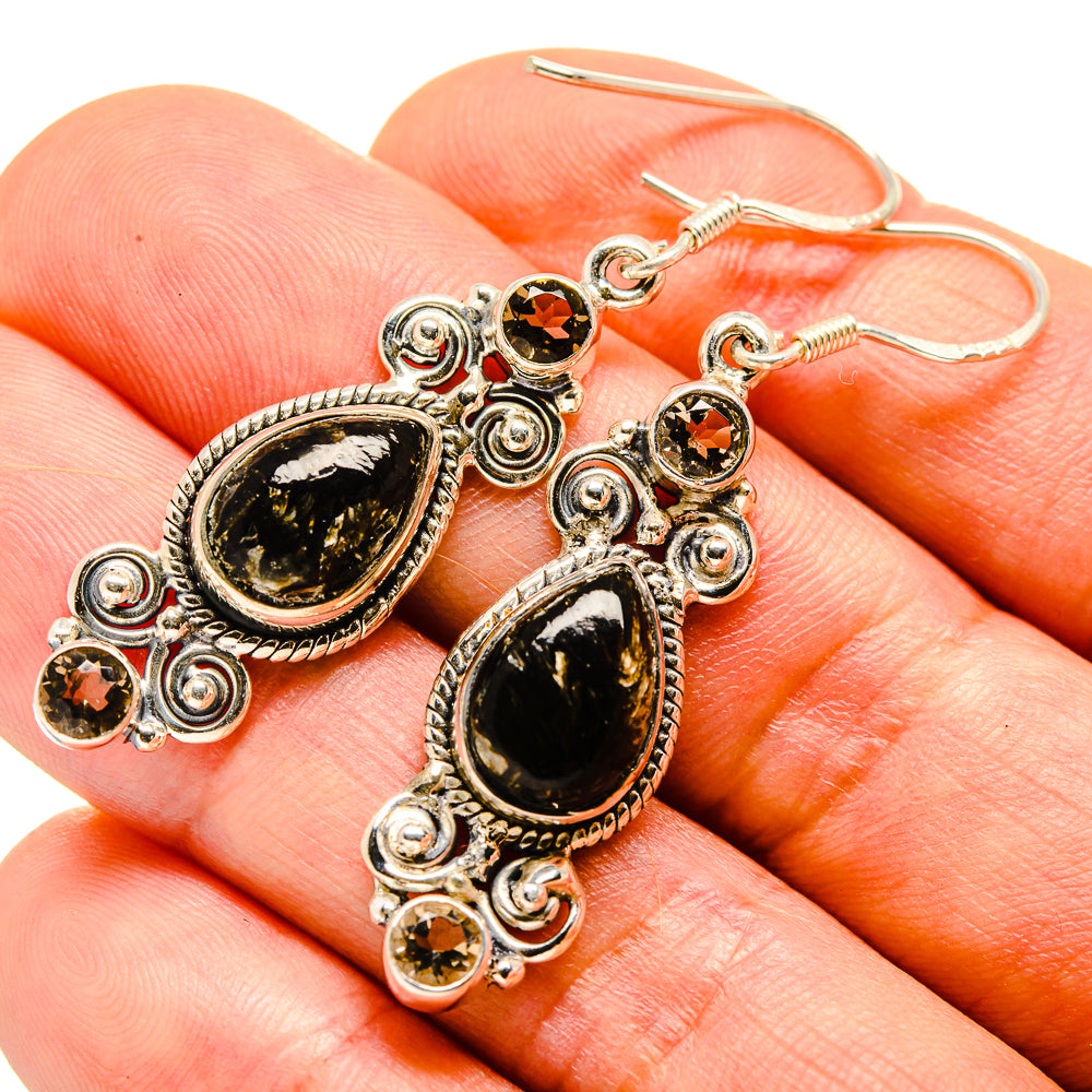 Golden Seraphinite Earrings handcrafted by Anasilvercos - EARR414183