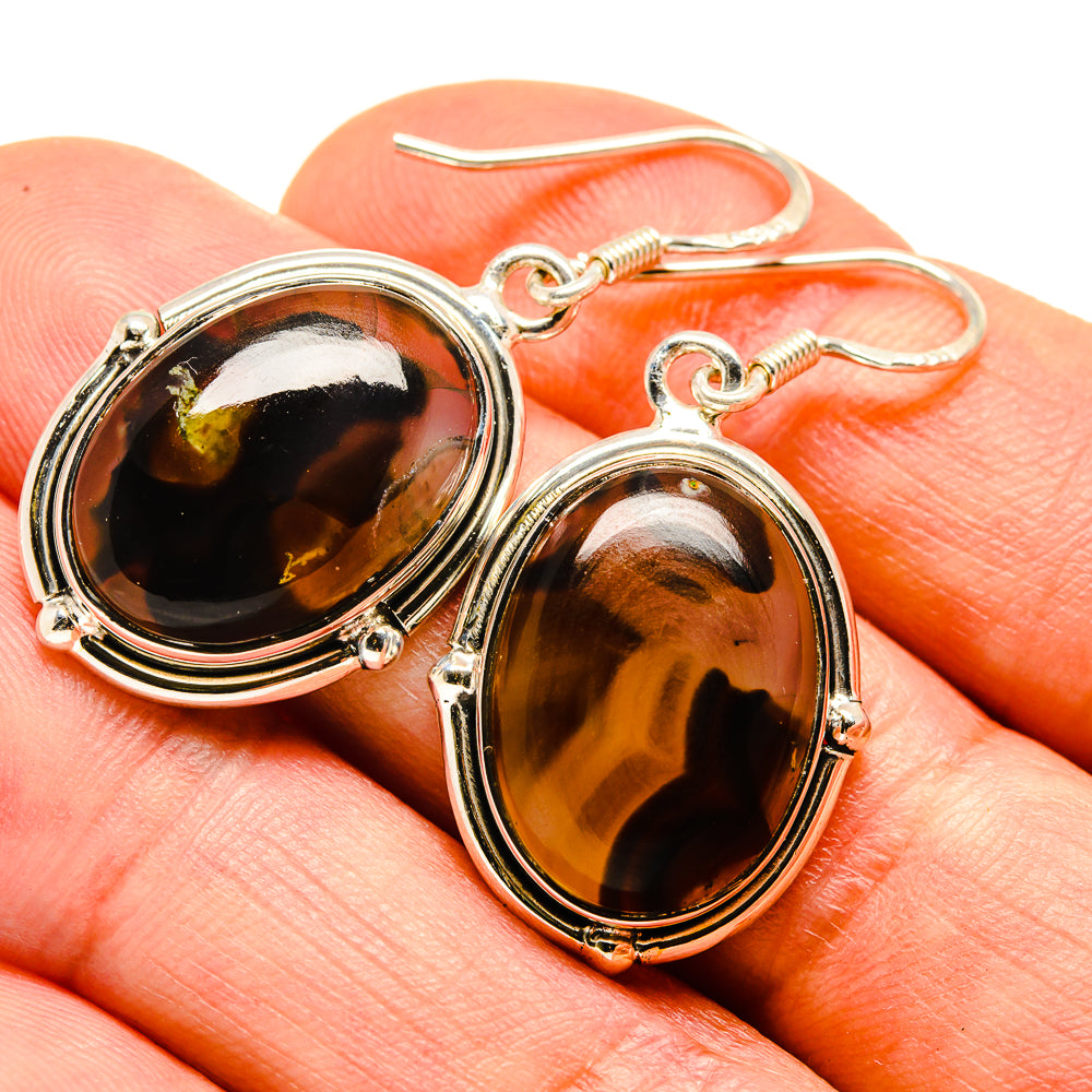 Montana Agate Earrings handcrafted by Anasilvercos - EARR414184