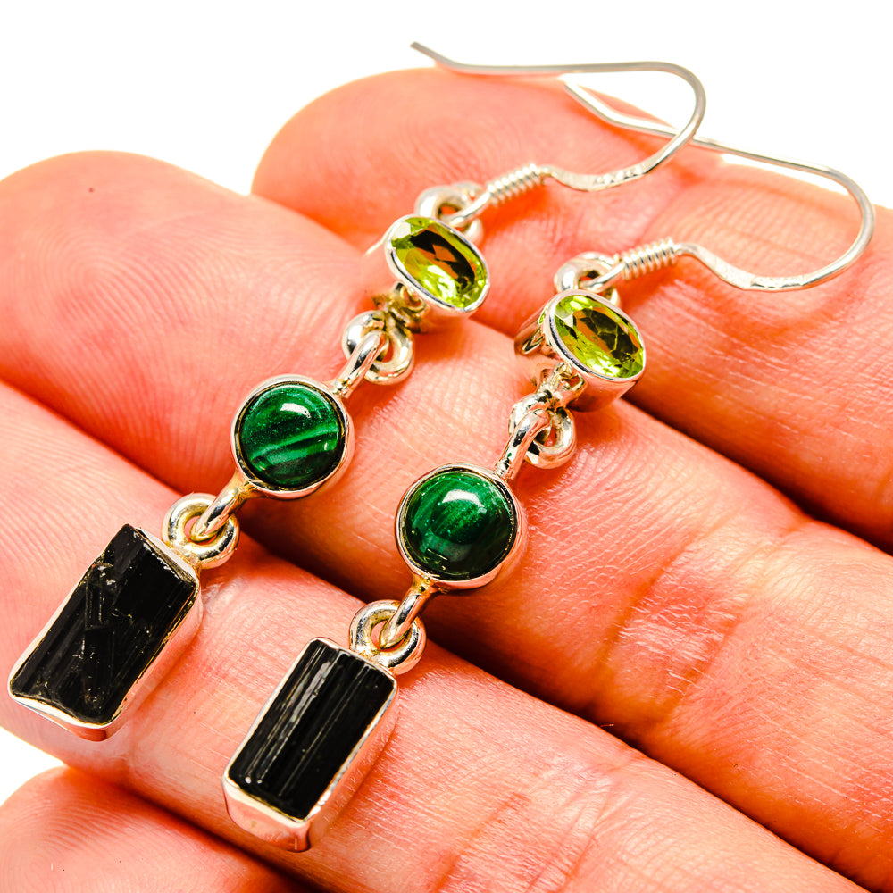 Green Tourmaline Earrings handcrafted by Anasilvercos - EARR414188