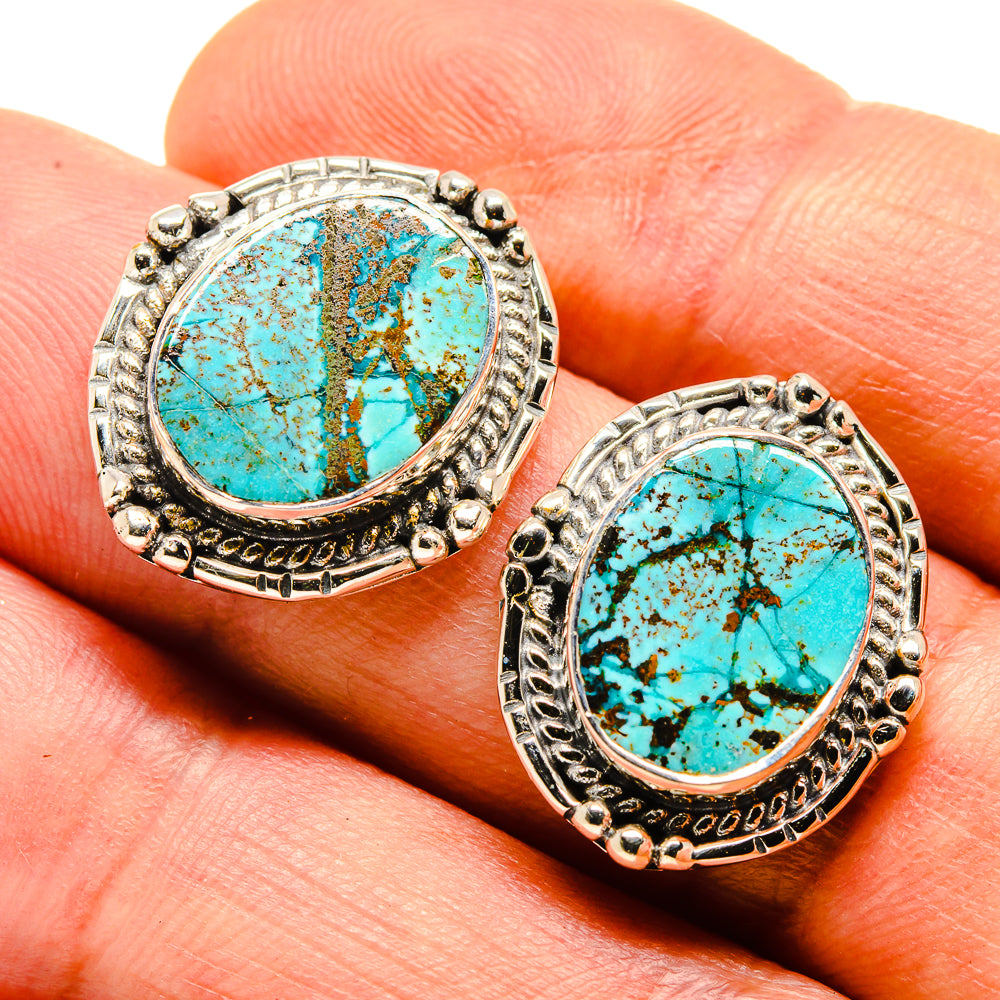 Tibetan Turquoise Earrings handcrafted by Anasilvercos - EARR414202