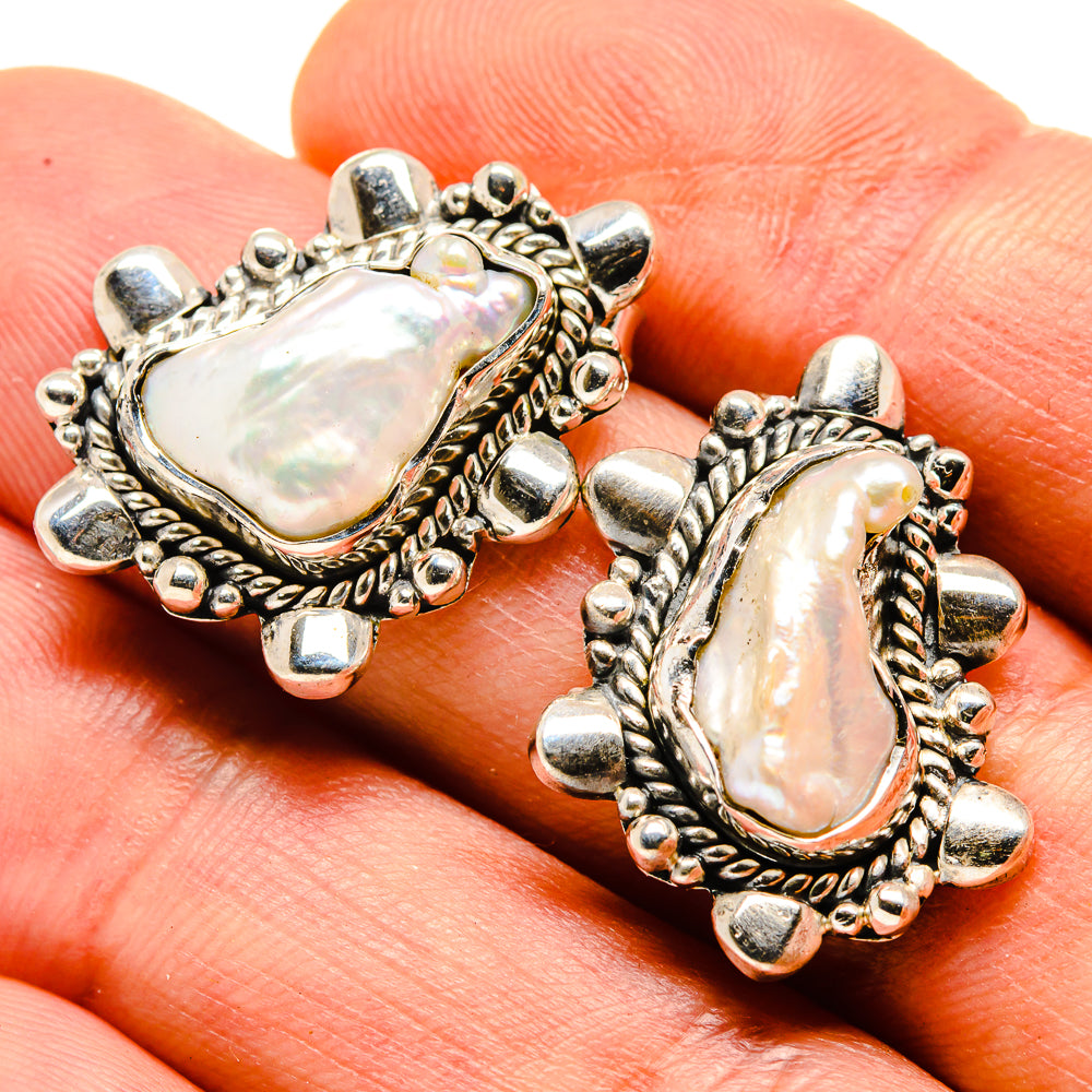 Mother Of Pearl Earrings handcrafted by Anasilvercos - EARR414208