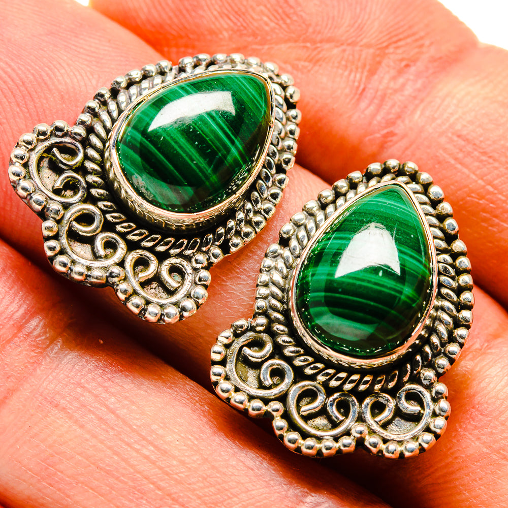 Malachite Earrings handcrafted by Anasilvercos - EARR414212